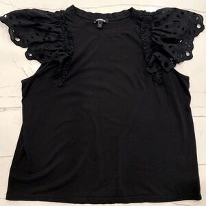 Express Womens Flutter Sleeve Top, Size XL